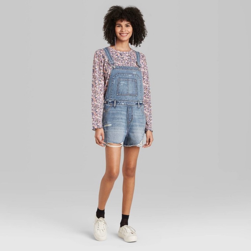 Wild Fable Womens Shortalls Wild Fable Medium Wash